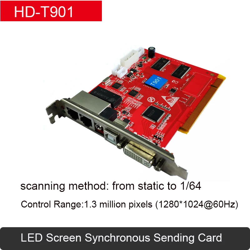 HD-T901 Synchronous Sending Card with the R50X Series Receiving Card to Connect the LED Screen