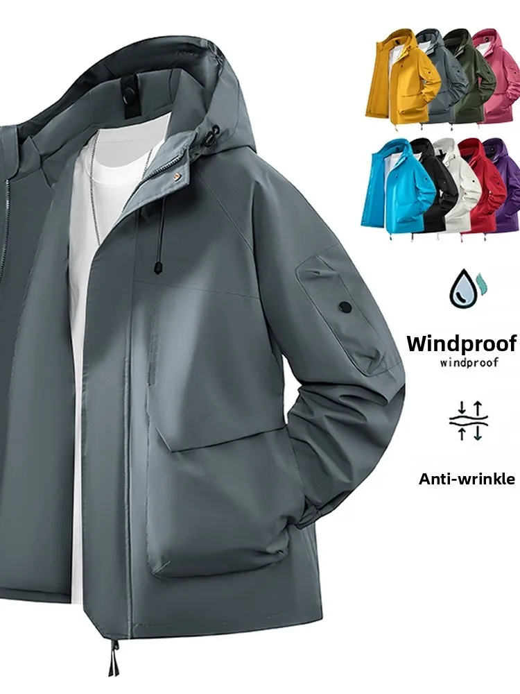 Ropa de Escalada para Exteriores 2025, Chaqueta Estilo Pareja, Cortavientos, Deada, con Capucha, Informal, para Hombre, de ...