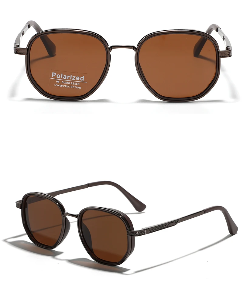Peekaboo Polarisierte Sonnenbrille für Damen und Herren, TR90 Unisex Eckige Sonnenbrille, Halb-Metall TAC Sommer-Accessoire 2024 – Detail 11
