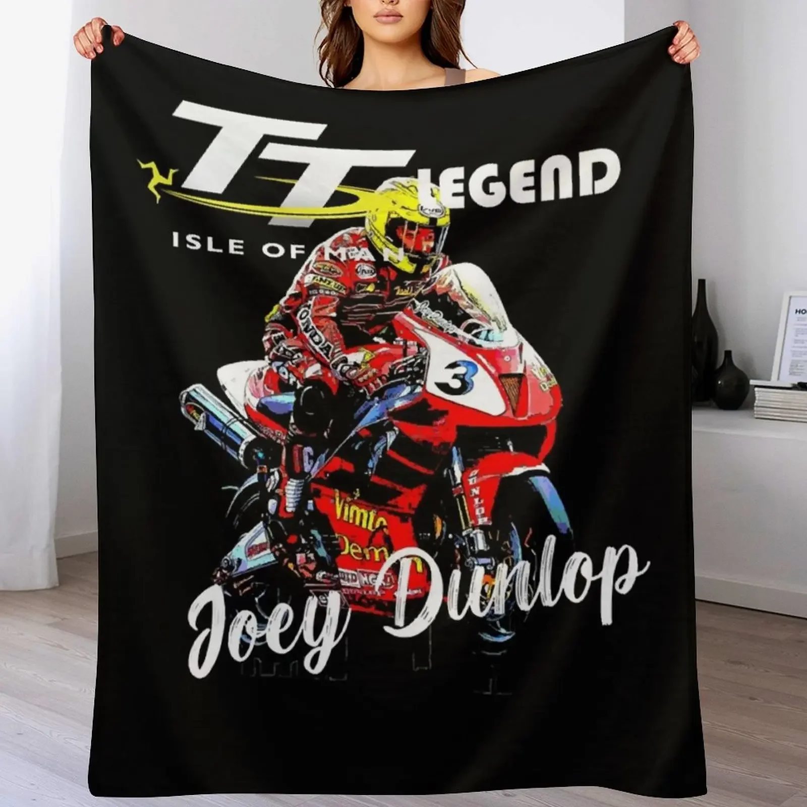 

Joey Dunlop Tt Legend Throw Blanket Luxury Quilt Blankets