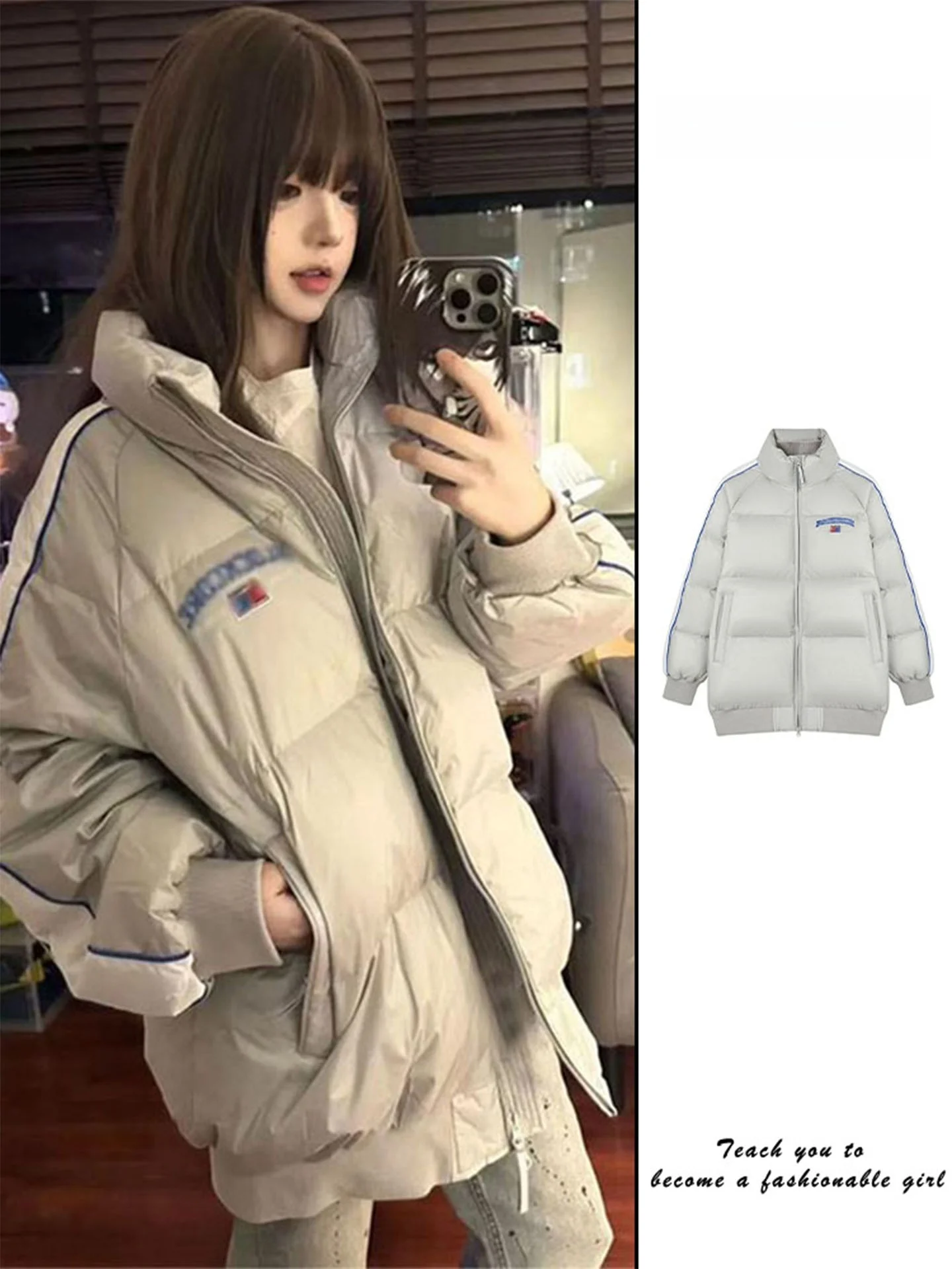 

Утепленная зимняя хлопковая куртка для женщин, теплая пуховая куртка-пуховик, маленький размер, американский стиль, зимняя верхняя одежда