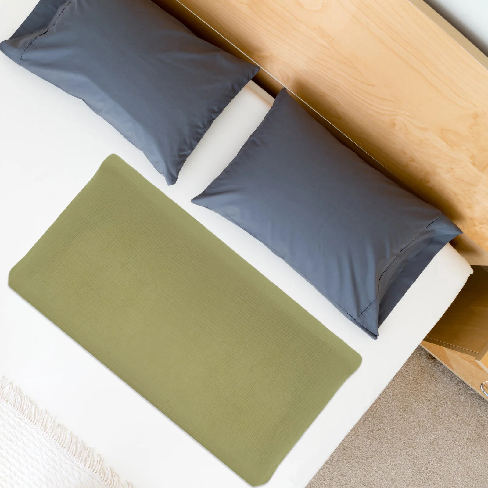 غطاء وسادة تغيير الموسلين، لون أنيق، حافة مرنة، ورقة طاولة تغيير الطفل، ملاءات قطنية للأطفال، ملاءات سرير الأطفال