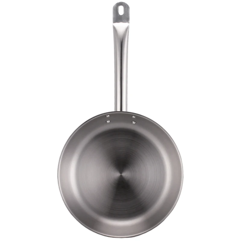 Kitchen 20cm Induction Frying Pan Stainless Steel Frypan Skillet Cookware Accessories Cooking Tools-AT35