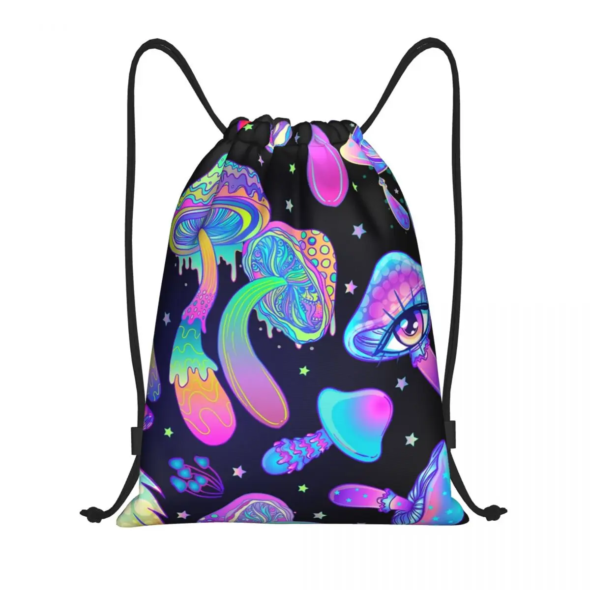 

Magic Mushroom Trippy Psychedelic Neon Pastel Goth Drawstring Backpack Sports Gym Bag for Men Women Training Sackpack