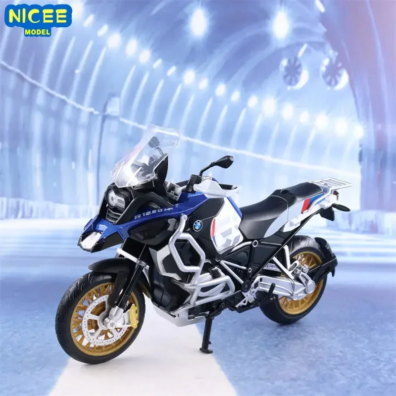 1:12 BMW R1250 GS Motorcycle model High Simulation Diecast Metal Alloy Model car Sound Light Collection Kids Toy Gifts M7