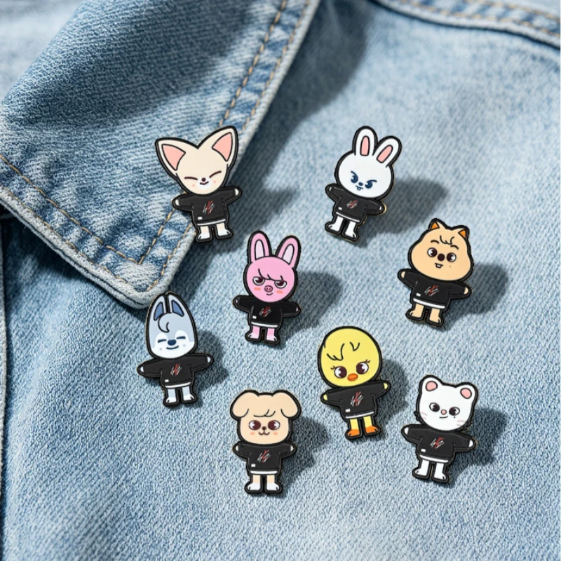 8pcs Stars Badge Anime Brooch Enamel Pins Cartoon Lapel Badges Animal Funny Jewelry Backpack Cothing Decoration Gifts for Fans