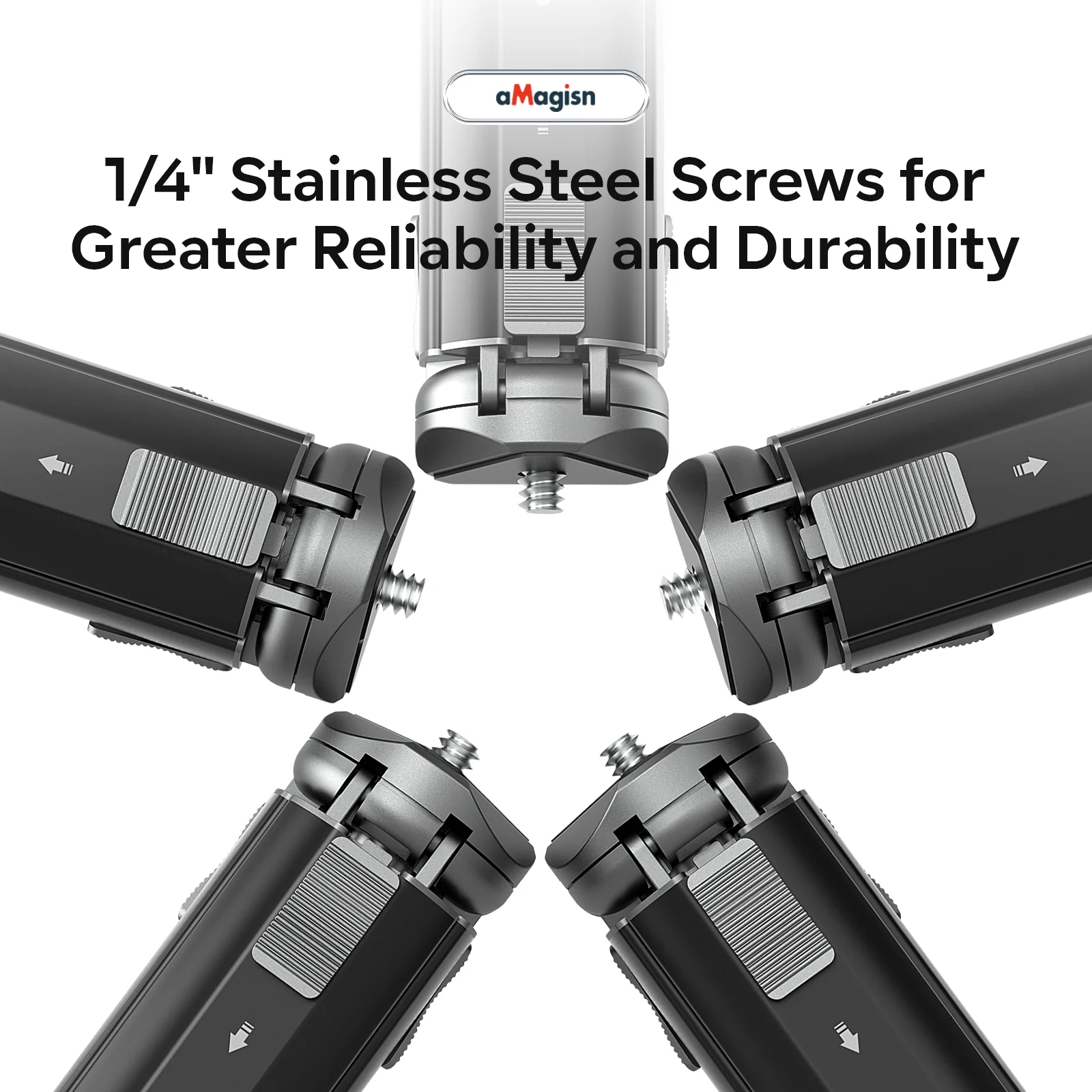 Trípode de cámara aMagisn con ajuste de altura de 2 niveles, rosca de 1/4 ", carga máxima de 5 kg para accesorios de Cámara de Acción Gopro DJI Insta360