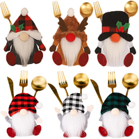 2Pcs Christmas Cutlery Holder Bags Knife Fork Pocket Cover Tableware Set Bag 2023 Christmas Decoration For Home 2024 Noel Xmas