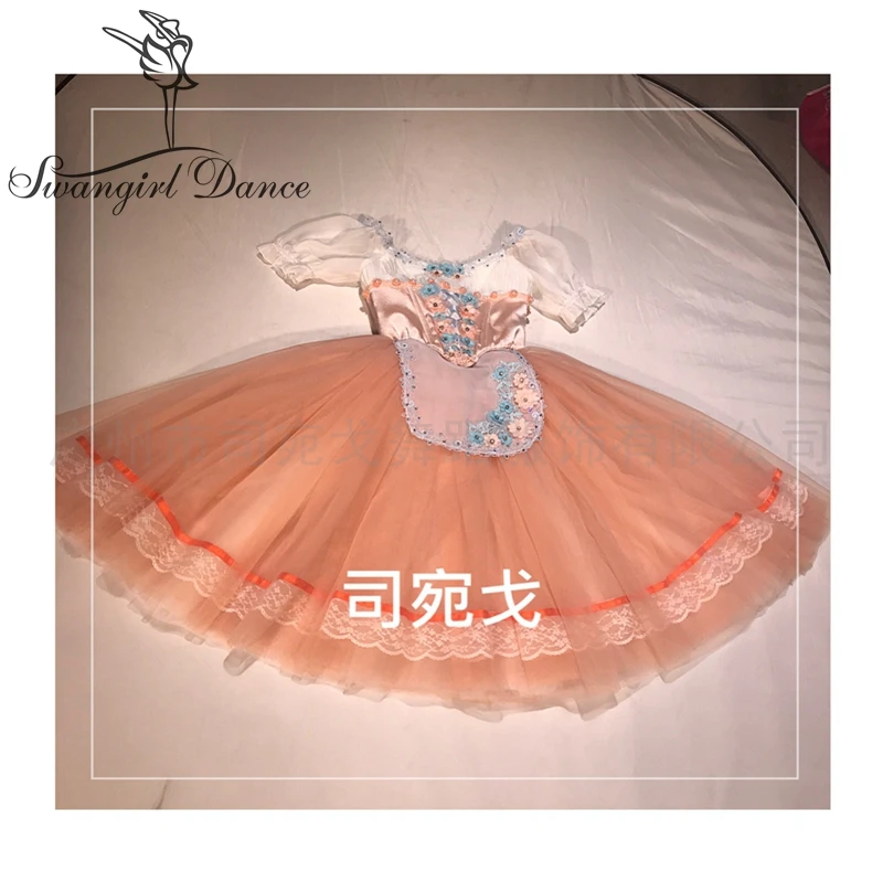 Child La fille mal gardée Split Professional Romantic Ballet Tutu Dress Women Competition Ballet Dress BT4058