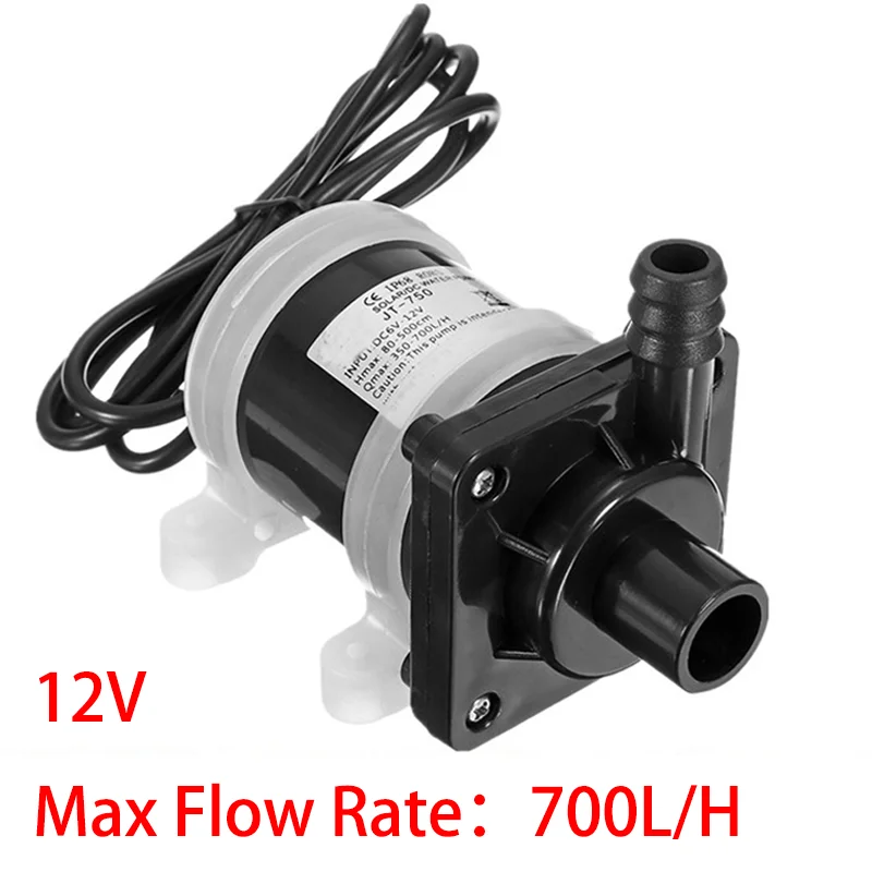 

Super Quiet JT-750 DC Brushless Motor 12V 700L/H Mini Submersible Pump Circulation Solar Water Pump High Lift