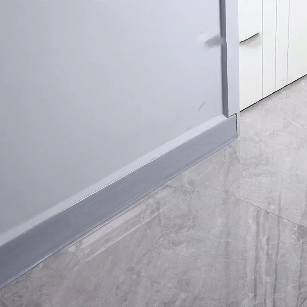 Wall Trim, Flexible PVC Skirting Trim, Grooved 5-meter Skirting Trim, Peel-and-stick Groove Base, Rubber Wall Base Tools