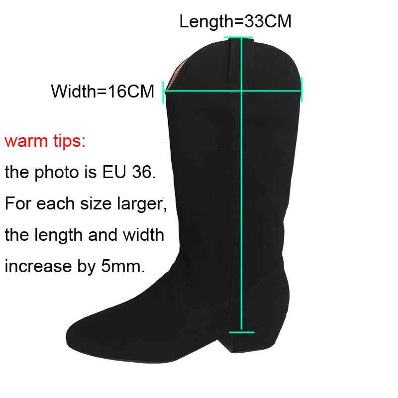 Maßgeschneiderte schwarze Stiefel mit Gummisohle für Damen, mittelhohe Cowboy-Tanzstiefel, Schuhe, Walking on Street, Low-Heel-Line-Tanzstiefel