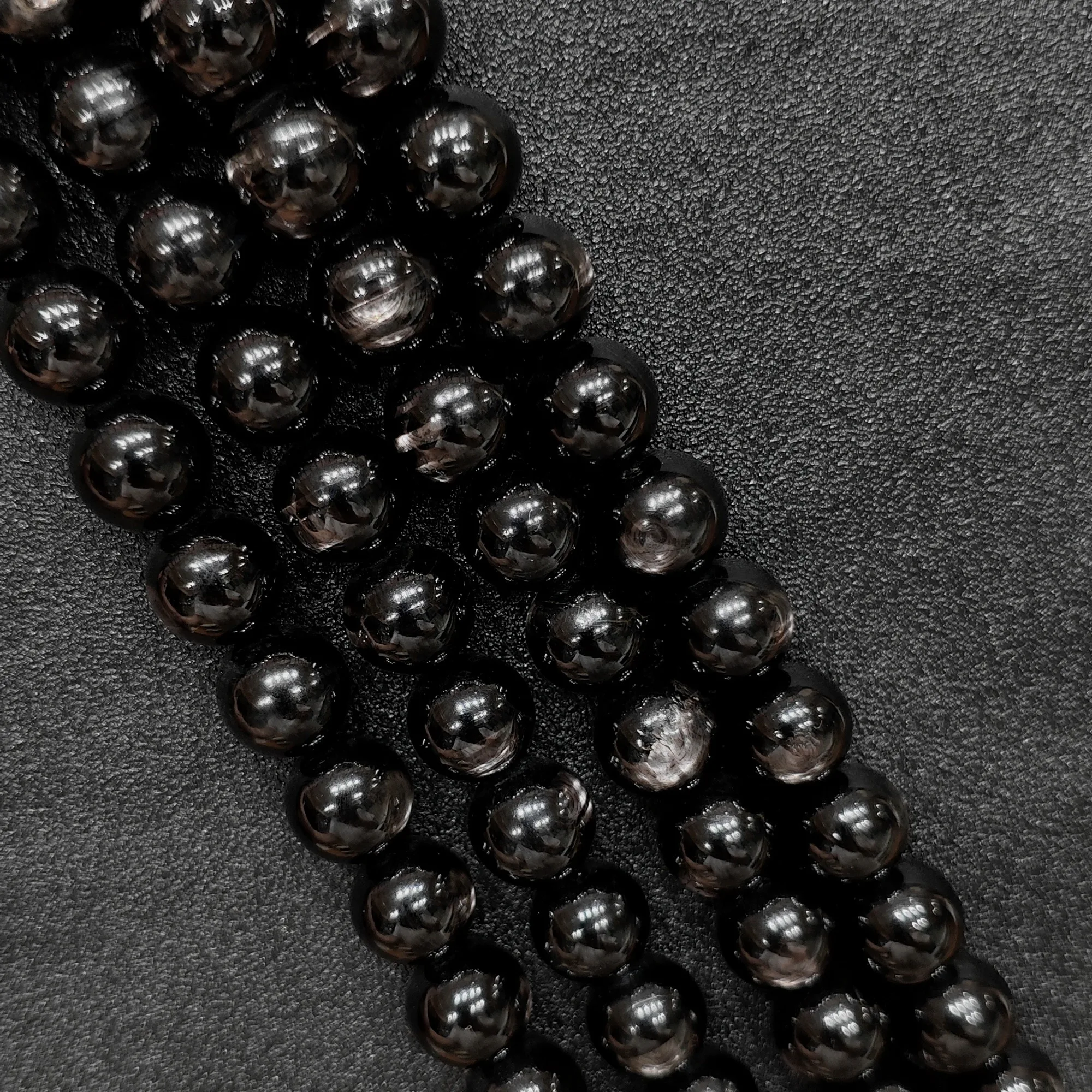 Black Golden Hypersthene Loose Gemstone Beads Strand, 7mm 9mm 13mm Spherical Crystal Beads for Handmade Jewelry Designers