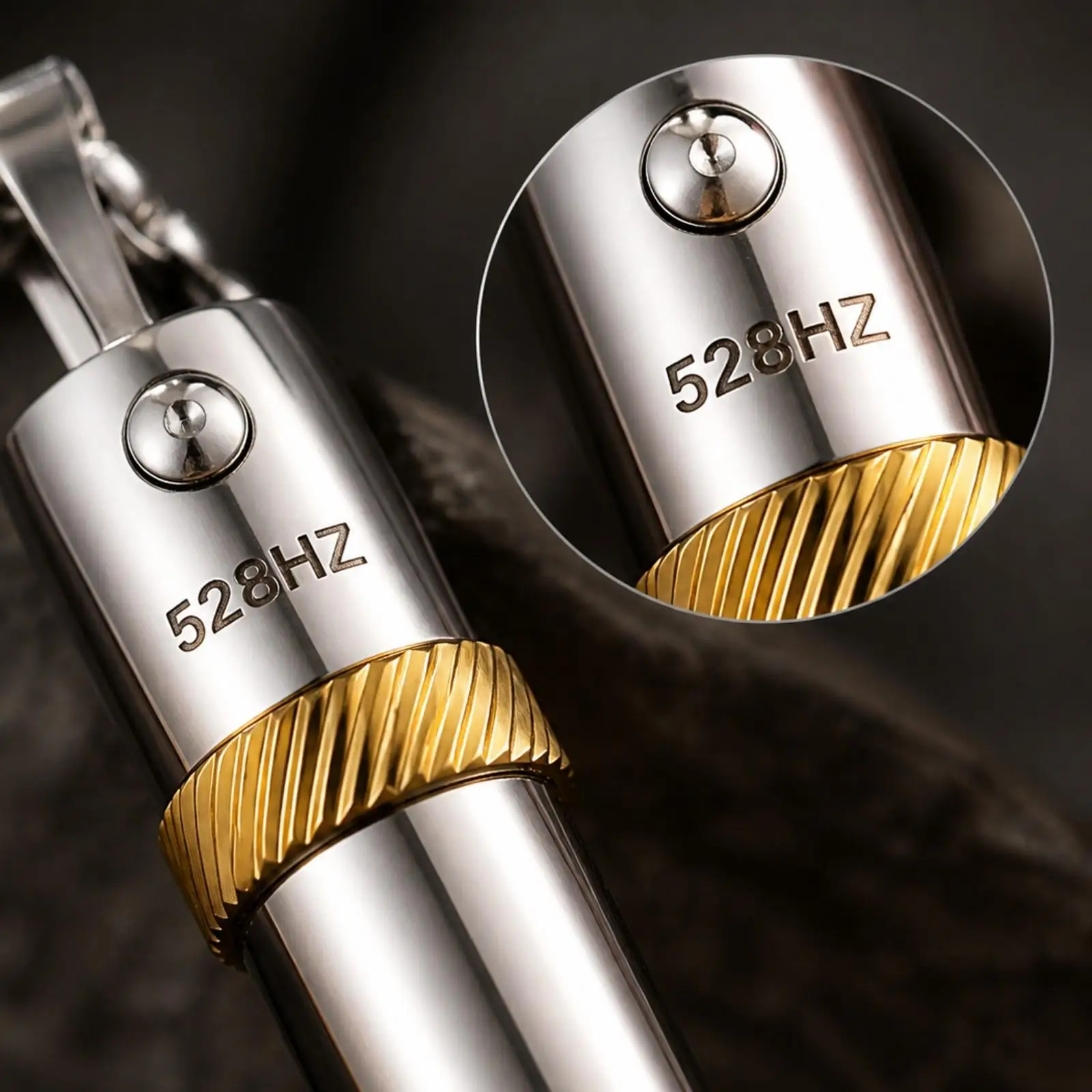 Stainless Steel Meditation Whistle Necklace 528hz Toning Pendant Mindfulness Breathing Exercise Tool for Adults Adjustable