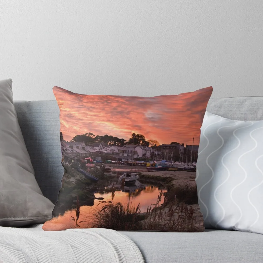 

Winter sunrise Abersoch inner harbour Throw Pillow Pillowcases For Pillows Covers For Sofas home decor items pillow