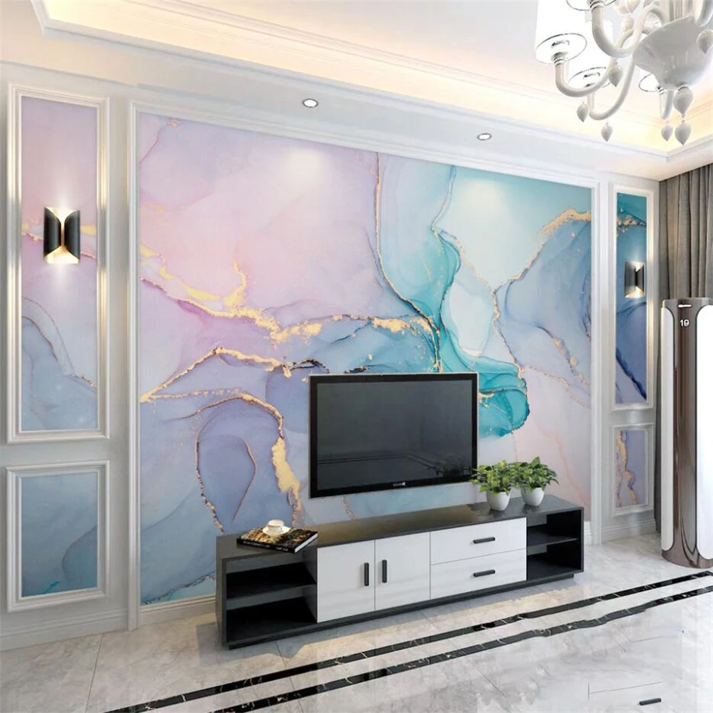 Custom Imitation marble wall paper TV background mural wall wallpaper for living room home decorations art photo wall stickers