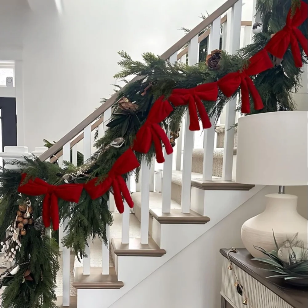 1 Piece 200cm Artificial Christmas Berry Vine Red Berries Green Leaves Hanging Garland For Home Holiday Party Floral Decor