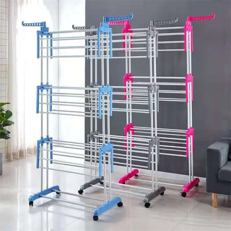 

New Model Fashion Stainless Steel Clothes Drying Foldable Towel Rack Indoor Multi-Functional Organizer Clothes Drying Rack