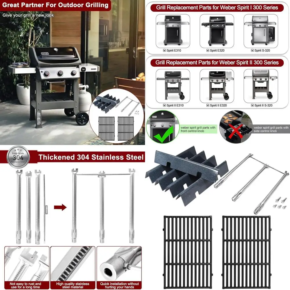 

Weber Spirit & II 300 Series Grill Replacement Parts: E310-330, S310-330, SP310-330, GS4 - Grates, Flavorizers, Burners