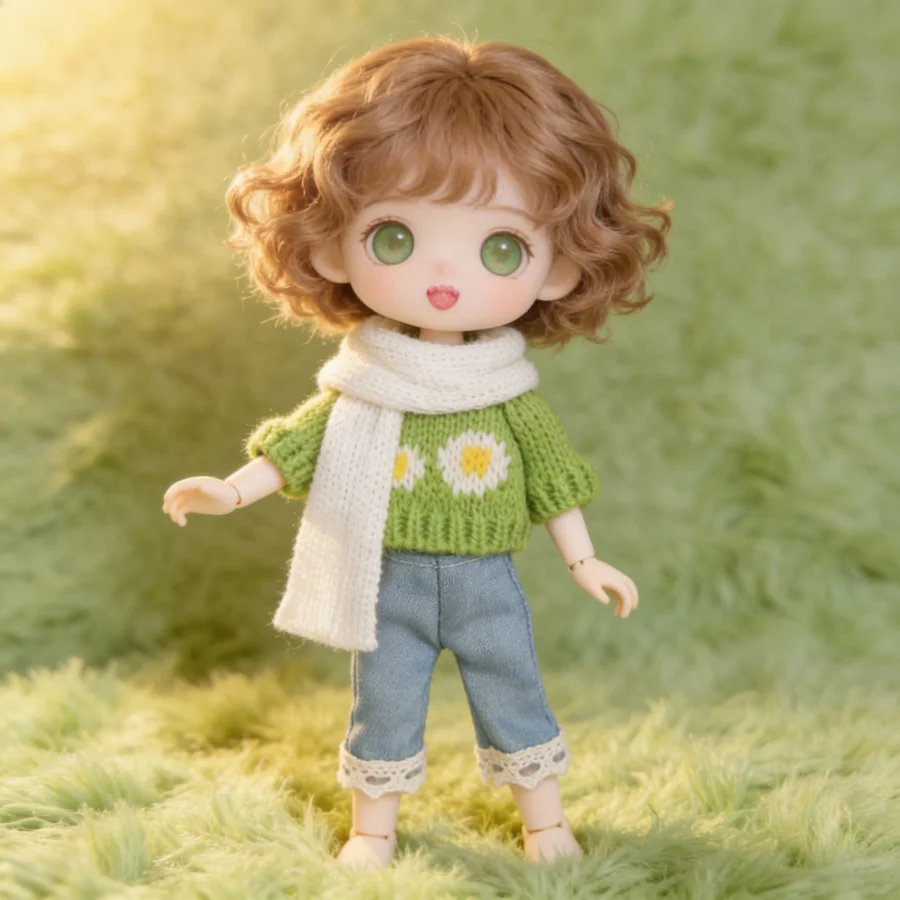 16cm Doll Clothes Multi-Style Set - Cute Outfits (Hat+Dress+Sweater, No Doll) - view 4