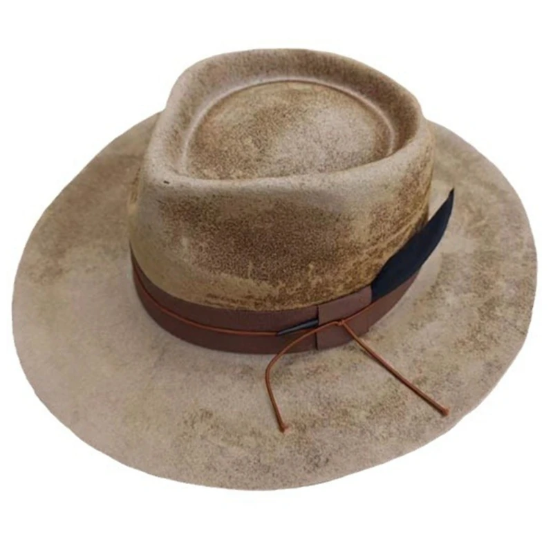 

Roleplay Cowboy Hat Wool Fedoras Hat Music Festival Sun Hat Adult Costume Headwear