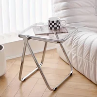 Folding Side Table - Fashionable Transparent Coffee Table for Living Room Sofa Corner & Balcony Coffe Table 5