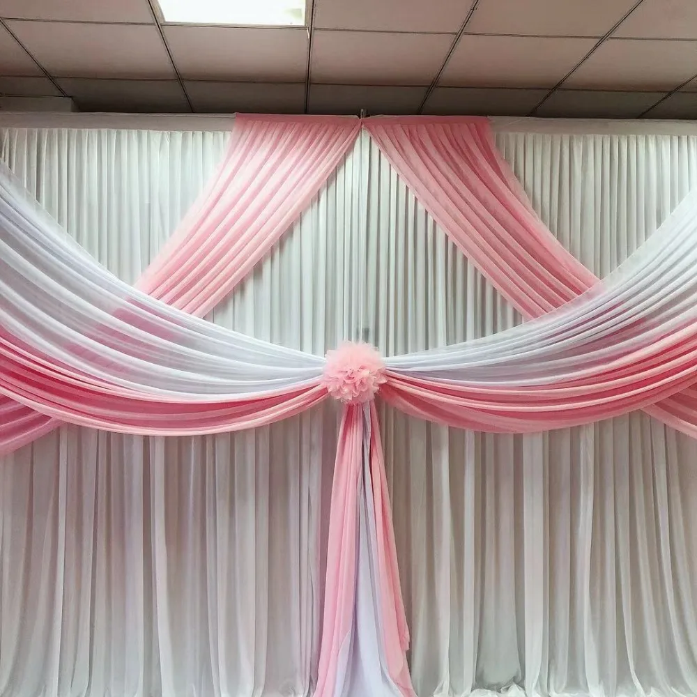 2018 November New Arriaval White Backdrop Swag Drapes For 3mx6m Curtain Wedding Party Decoration