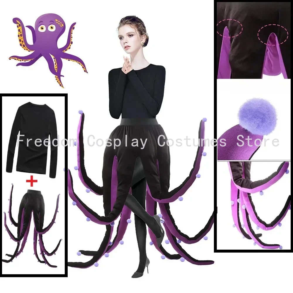 

Ursula Cosplay Fantasy Skirt Clothing Cartoon Octopus Mermaid Costume Clothes Creative Sea Creature Costume for Women Halloween