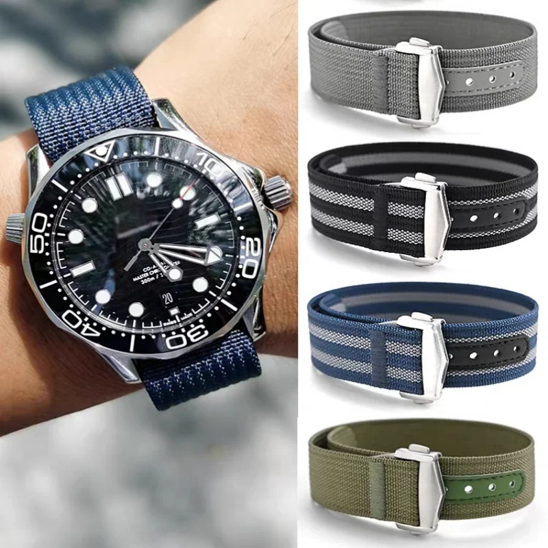 حزام نايلون واحد عالمي مقاس 20 مم لكواكب أوميغا مونسايتش - شريط ترقية ناعم ومريح بدون خدش