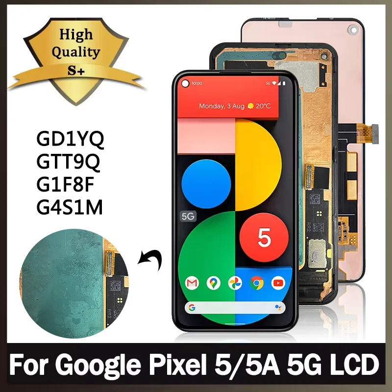 New For Google Pixel 5 GD1YQ LCD Pixel5 Display Touch Digitizer Assembly For Google Pixel 5a 5A 5G G1F8F LCD Frame