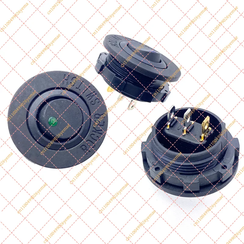 Waterproof Round LED Rocker Switch On/Off 20A 12V/24V for Car Marine Truck