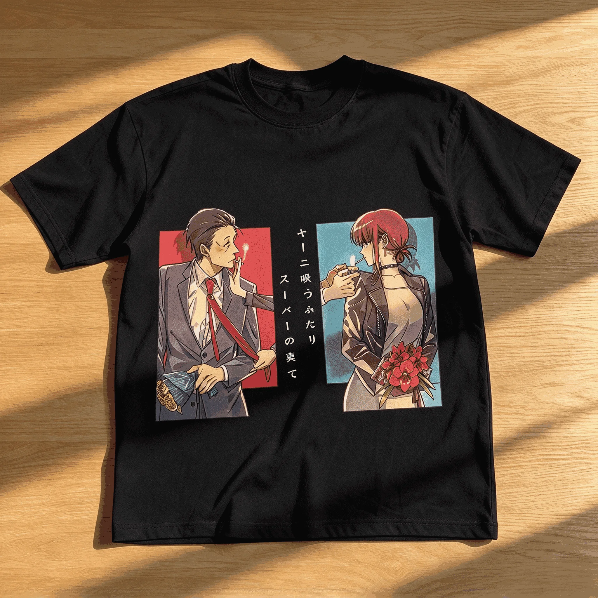 Smoking Behind the Supermarket with You Oversized Unisex Anime Lover Print T-shirts for Men Women Fashion Streetwear Trendy soft