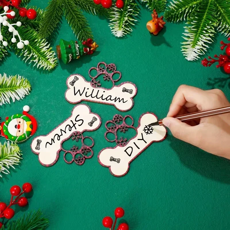 20Pcs 2026 New Premium Latest Models Personalized Dog Ornament Custom Name Pet Ball Pendant Christmas Tree Decor Gift
