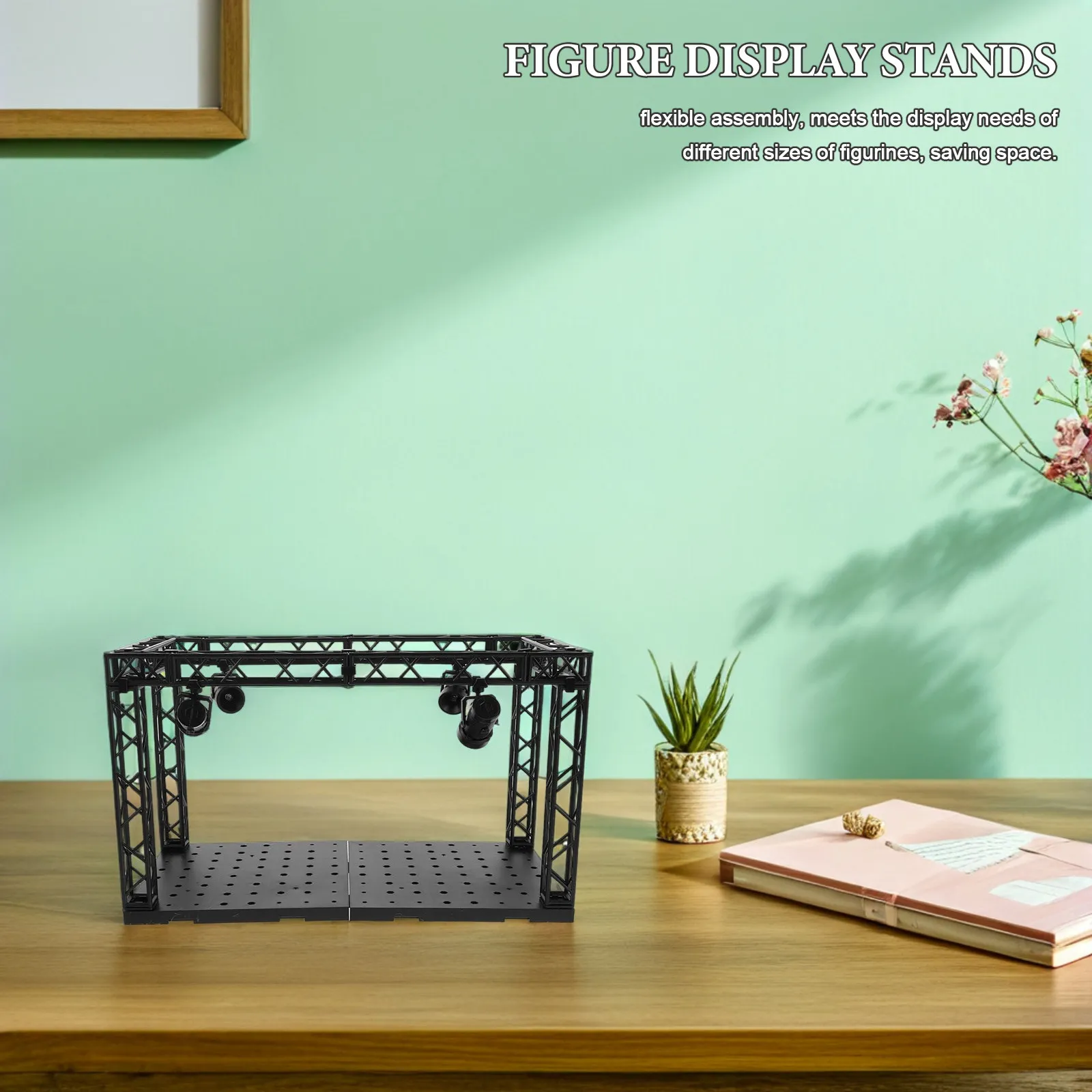 

Витрина ручной работы со светодиодной подсветкой и 7-цветным освещением для коллекционных предметов, настольный органайзер, ящик для хранения, для офиса