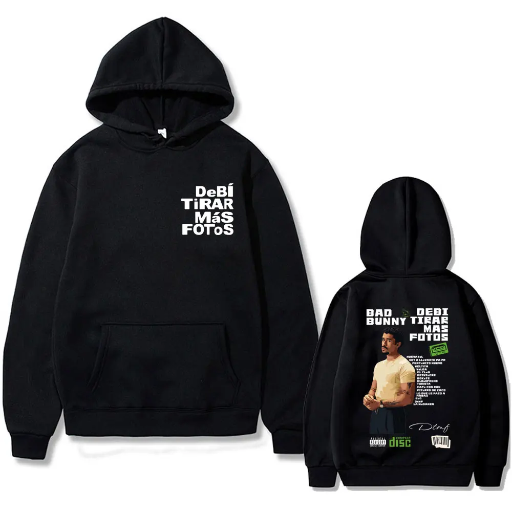 

Rapper Bad Bunny Graphic Hoodie DeBi TiRAR MaS FOToS DTMF Album Print Sweatshirt Men Women Hip Hop Retro Oversized Pullover Tops