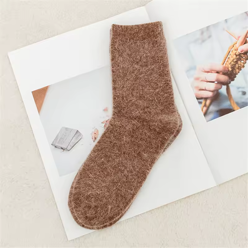 Sock Leisure Ankle Crew Fuzzy Autumn Winter Rabbit Fur Women mid-calf Thickened Warm Soft Wool Socks 8W96 - Image 17