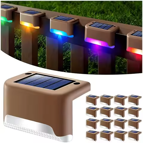 4 Pack Solar Deck Lights LED Waterproof Outdoor Solar Powered LED Step Lights For Decks Stairs Patio Yard Garden Decor