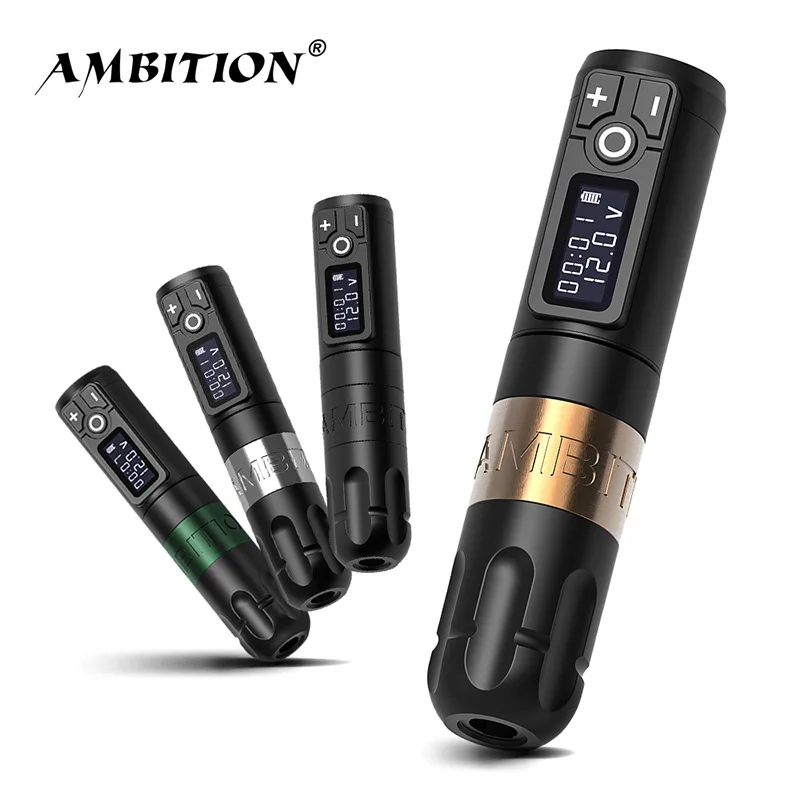 

Ambition Soldier Wireless Tattoo Pen Lithium Battery Pen Tattoo Motor Portable Rechargeable Tattoo Machine Non Slip Design