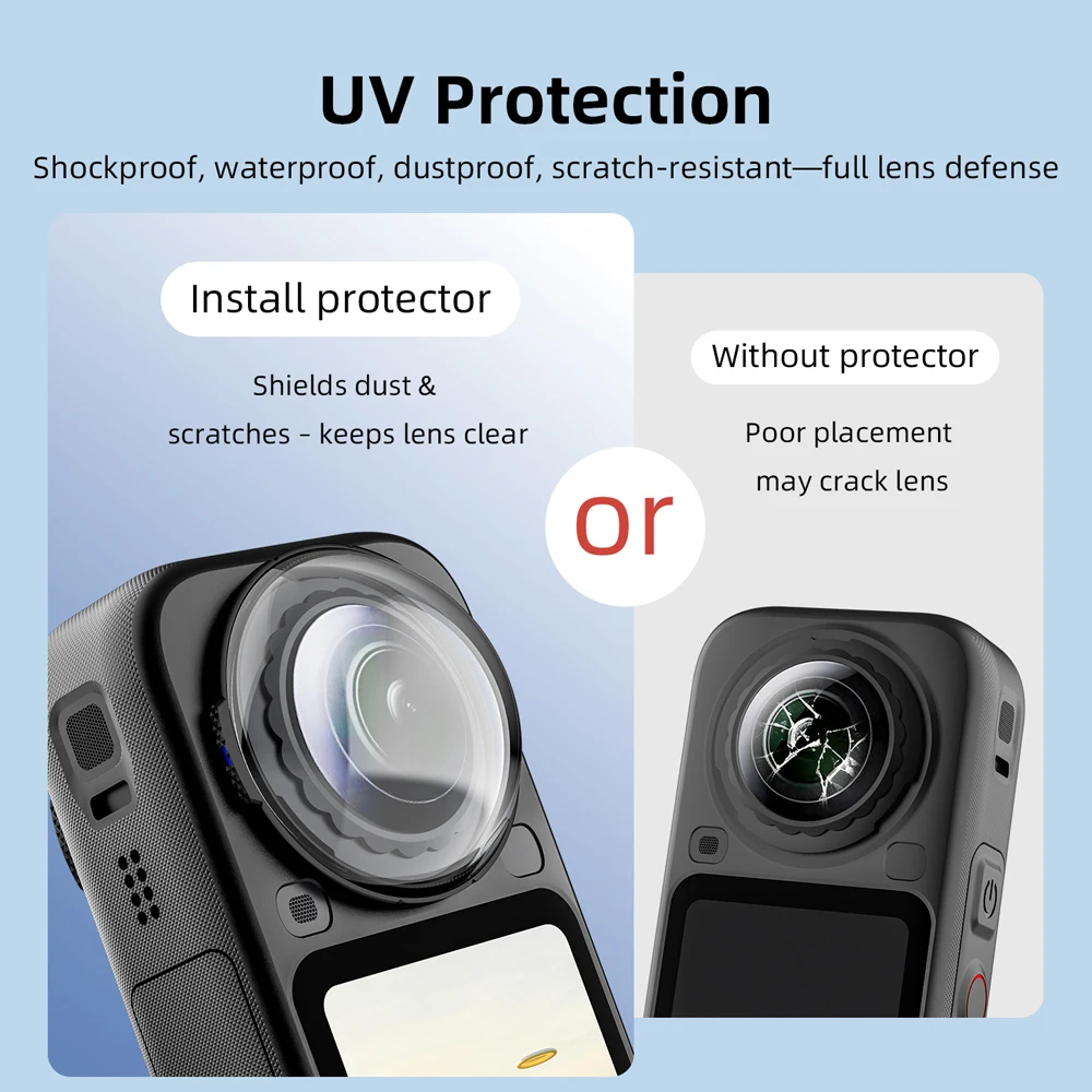 Schutzbrille für Insta360 X6 Bildschirmschutzfolie Objektivschutz Zubehörfolie Ultra HD Kratzfest – Detail 3