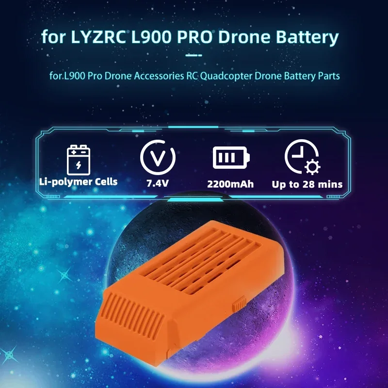 7.4v 2200mah para lyrc l900 pro drone bateria substituição recarregável células de polímero de lítio para rc quadcopter inteligente flyer