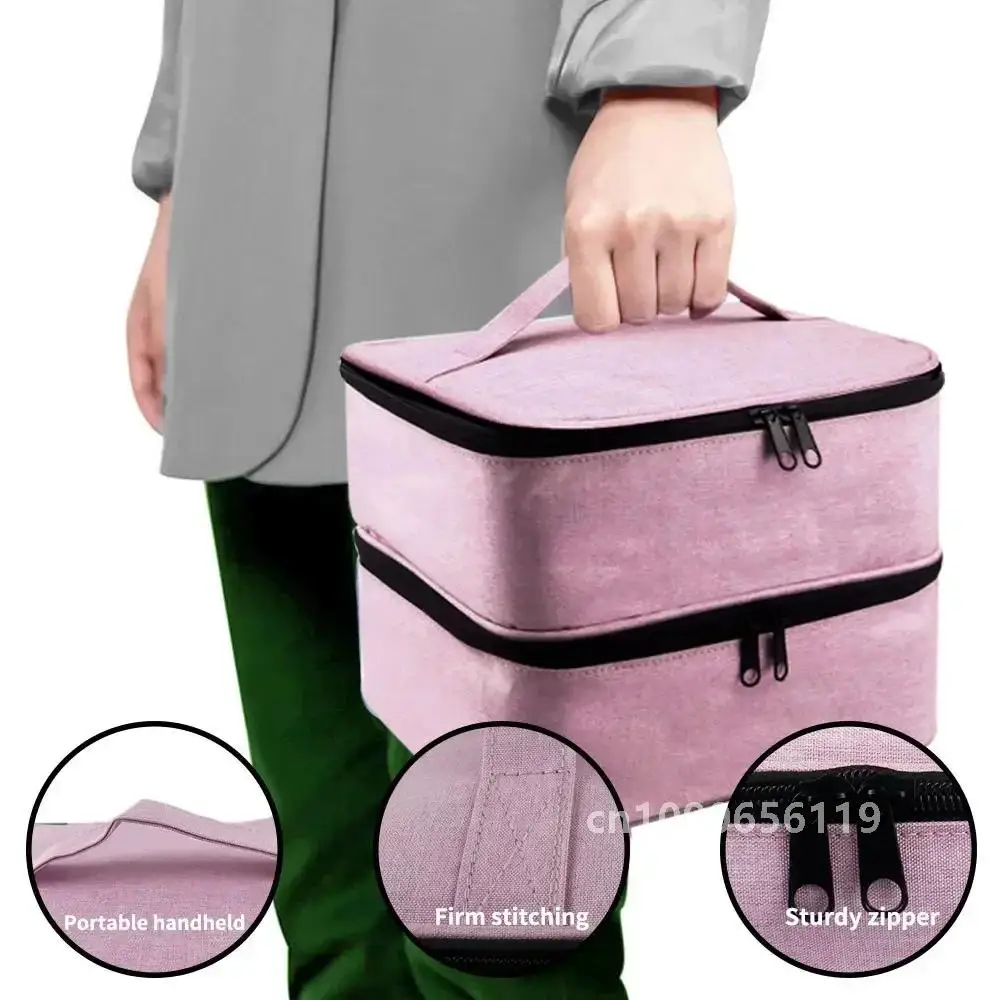 2 schicht Nagellack Lagerung Tasche Nagel Gel Organizer Tragbare Doppel Schicht Design Nagel Box Lagerung Kosmetische Große Handtasche Organizer