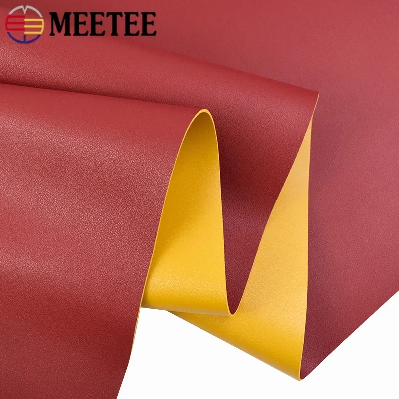 40X137cm 1.8mm Thick Double Sided Different Color Leather Fabric PVC Artificial Synthetic Leathers for Wallet Belt DIY Accessory