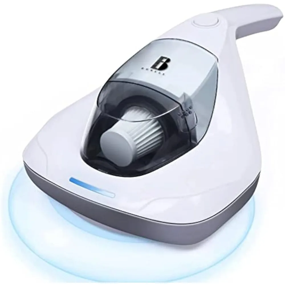 Handheld Allergen Vacuum Cleaner UV Bed Vacuum Cleaner Kills Allergens/Mite/Bacteria, Large Pulsating Pad True HEPA