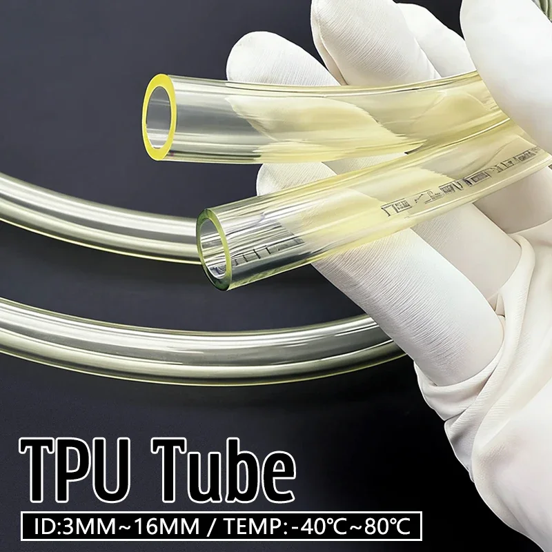 Tubo de Combustível TPU Amarelo Flexível Antivazamento Resistente a Óleo ID 3-16mm 50cm-1-2-3M para Máquinas de Jardim, Motocicletas, ATVs e Cortadores de Grama