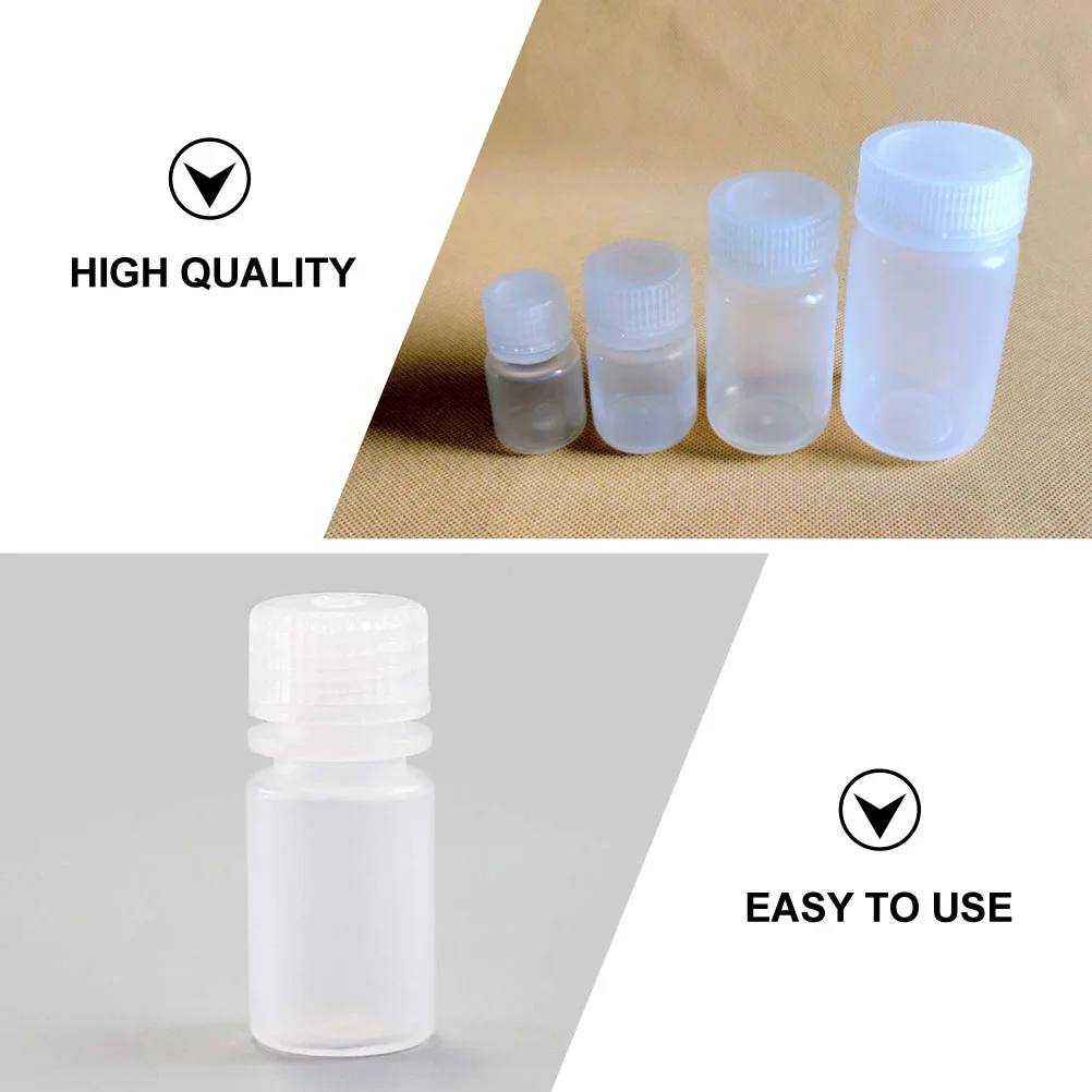 10Pcs Plastic Wide Mouth Bottles 30Ml Reagent Vials with Caps Lab Grade Sample Storage Bottles Resealable Liquid Solid