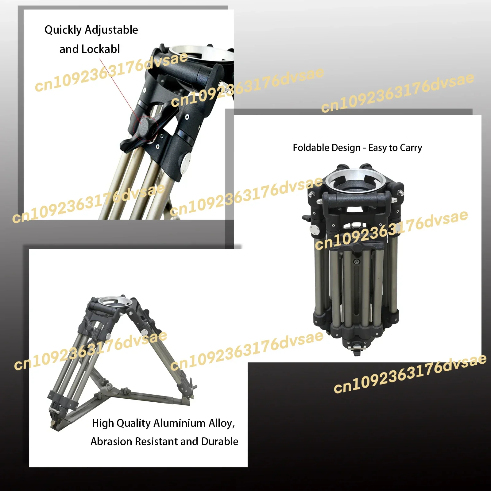 جديد في المخزون حامل ثلاثي القوائم للأفلام والتلفزيون من الألومنيوم مزدوج الساق لكاميرات SLRS والفيديو #3