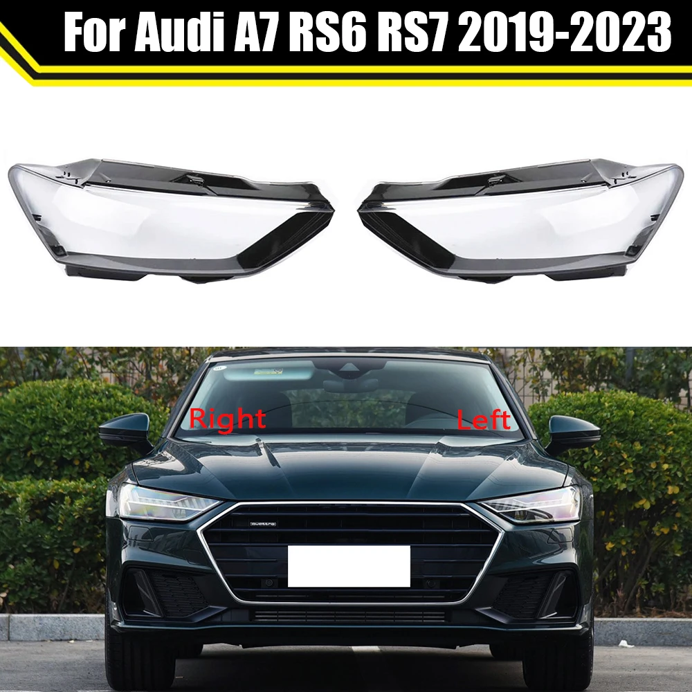 Car Replacement Headlight Case Shell Headlight Lens Cover For Audi A7 RS6 RS7 2019 2020 2021 2022 2023 Transparent Lampshade