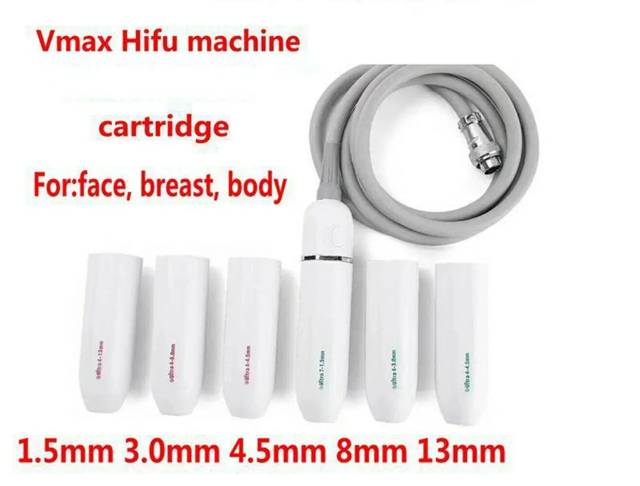 

Vmax HIFU Cartridge Replacement Probe Consumables Handle for V-max Radar Line Carving Wrinkle Removal Device Lifting Slimming