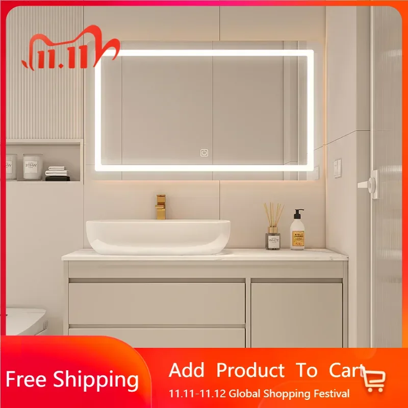 

Modern Bathroom Cabinets Smart Mirror Cabinet Ceramic Top Basin Simple Bathroom Vanity Cabinet with Sink Bathroom Furniture