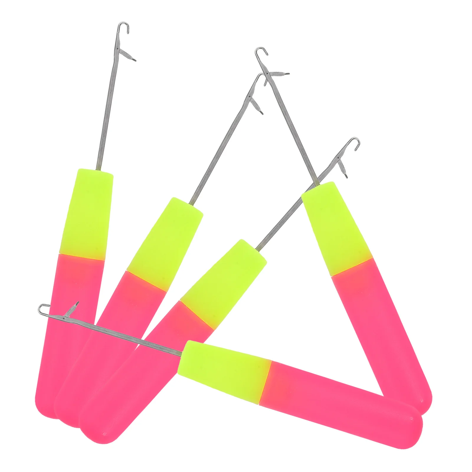 

5 pcs Ergonomic Knitting Needles Crochet Hooks Set For Rug Making Art Crafts Pink Green Hair Extensions Braiding Tools Jumbo